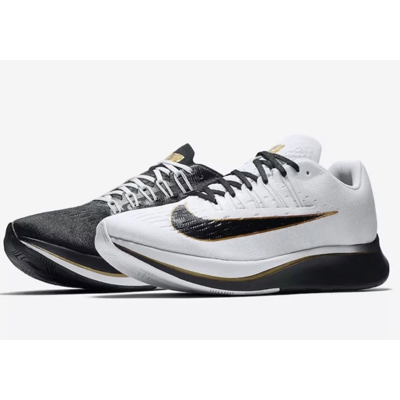 Nike Other - Nike Mens Zoom Fly Black White Gold Running Shoes